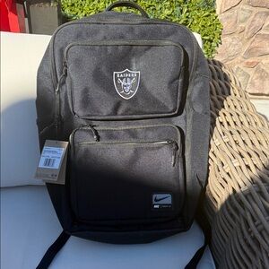Nike Black Backpack with Raiders Emblem NFL